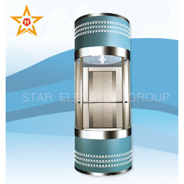 China Safe Panoramic glass elevator lift (Gearless motor)
